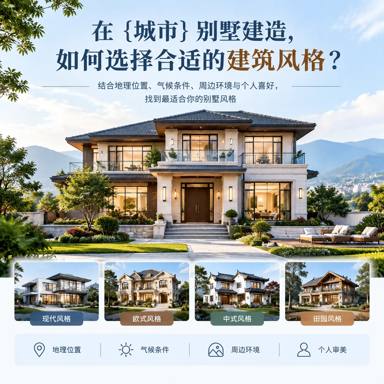 在 盘州 别墅建造，如何选择合适的建筑风格？
